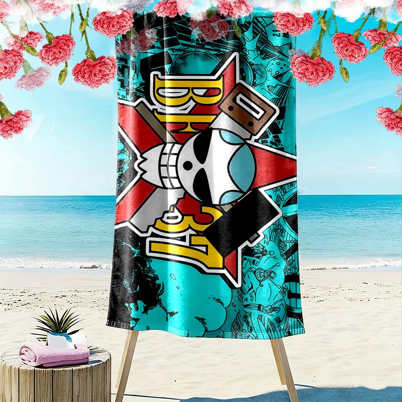 One Piece6 Print Beach Towel, Large Soft Quick Dry Towel for Beach Camping Swimming