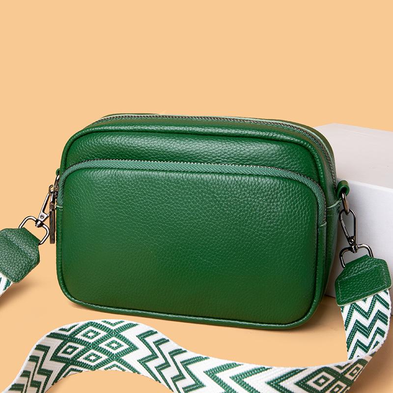 Сумка из коровьей кожи первого слоя, женская модная простая сумка с узором личи, текстурированная сумка через плечо, маленькая квадратная сумка