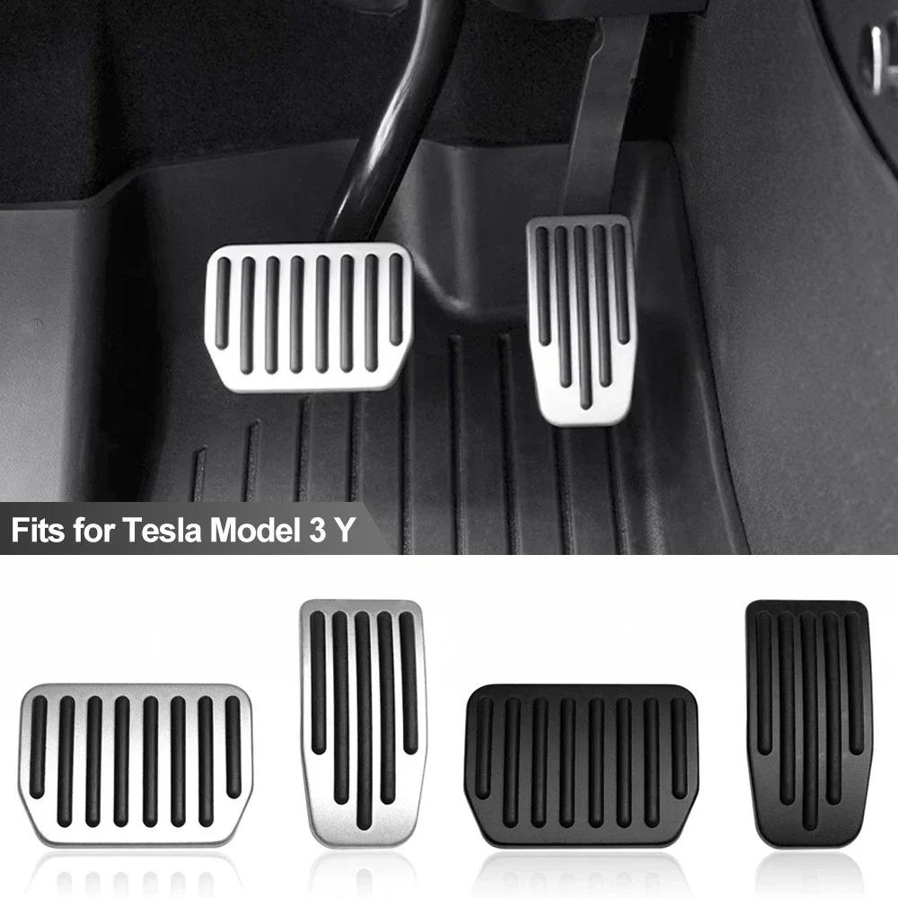 Для Tesla Model Y 3 Highland Upgrade накладки на педали, нескользящие накладки на педаль газа, тормоза, алюминиевые коврики, аксессуары