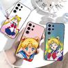 Мультяшный чехол для телефона K-Sailor Moon для Samsung S26, S25, S24, S23, S22, S21, S20, S30, Ultra, Plus, Fe, Note, 5G Черный чехол
