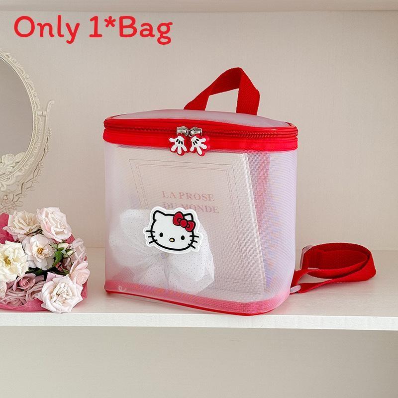 Прозрачный детский рюкзак с рисунком кошки Hello Kitty, из дышащего полиуретана, для детей детского сада