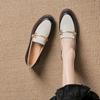 Color Matching Women's Soft Leather, Light Mouth, One-pedal Single Shoes, Small Leather Shoes Women