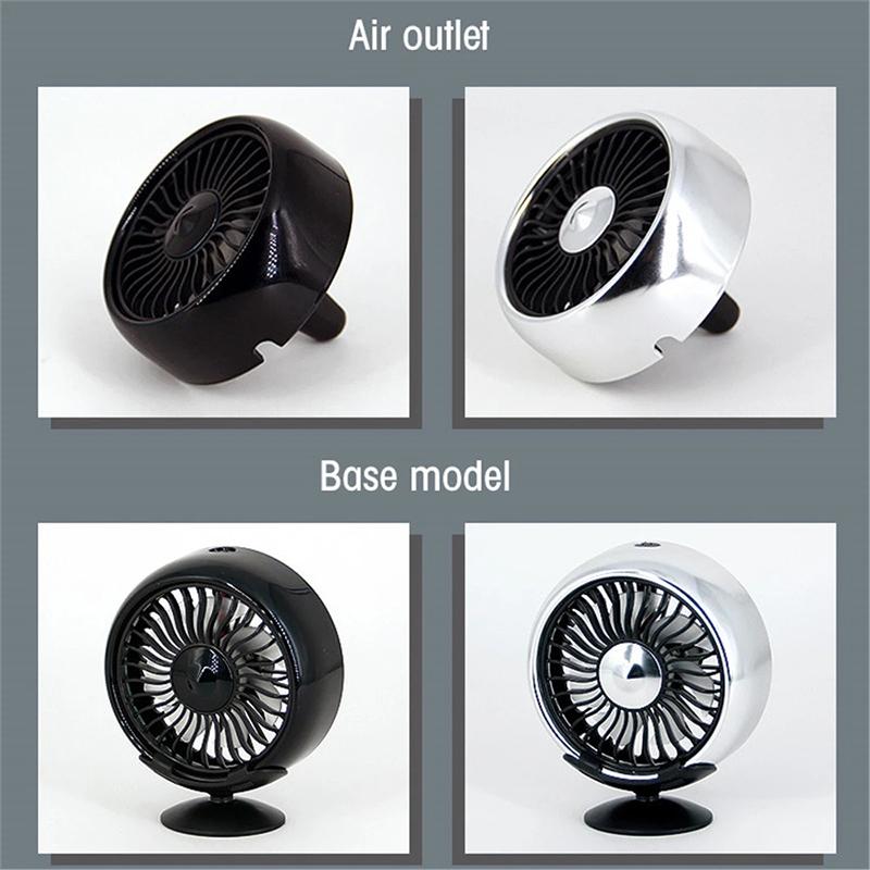 3 Speed Adjustable Mini Fan USB Car Fan Summer Air Outlet Cooling Fan LED Color Light Electric 5V Car Circulator Cooler
