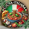 Vintage Italian Cuisine Sign, Durable Aluminum Foil Art. Ideal for Home Decor, From Kitchen To Bedroom. A Unique Gift Option.