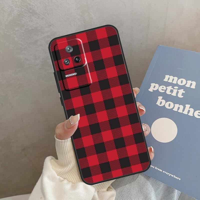 Чехол с клетчатым узором и полосками для Xiaomi 15 Ultra 13T 14T 15T 13 14 Pro 17 Pro Max POCO X7 Pro X5 X6 F5 F6 F7