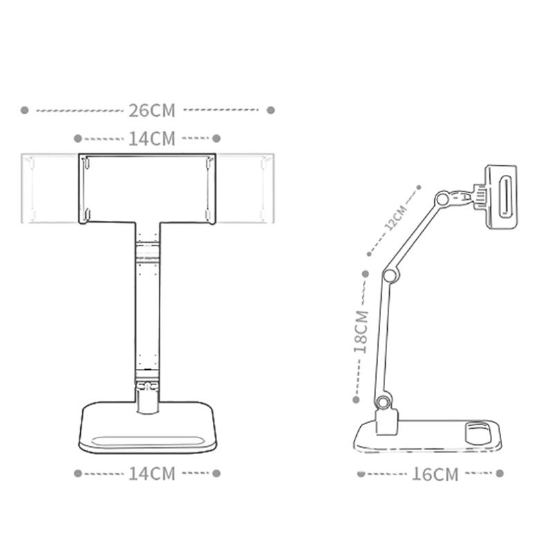 Portable Monitor Desk Holder Metal Stand 16 Inch Universal Expandable Display Base Vesa Mount External Vertical Screen Expansion