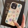 Ударопрочный чехол с цветами для iPhone 17 16 15 Plus 14 13 12 11 Pro Max 16E Air Роскошный Ретро Цветочный Силиконовый Чехол из ПУ Кожи