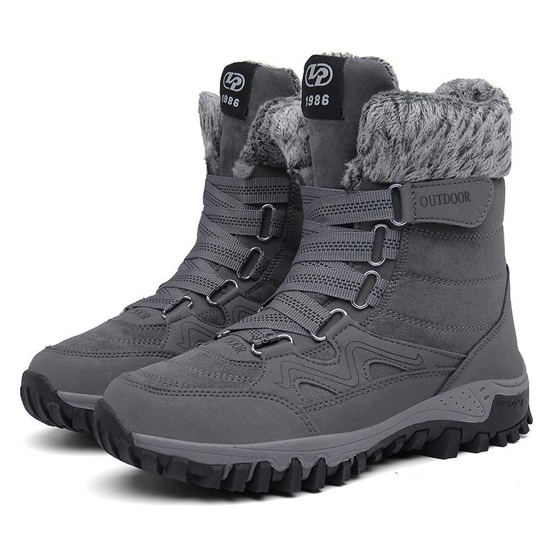 Мужские высокие сапоги, зимние ботинки, теплая бархатная обувь, уличные женские высокие ботинки, зимние ботинки для альпинизма, катания на лыжах