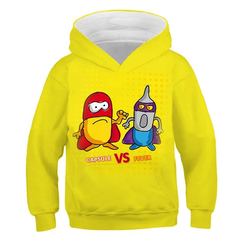 Дети Super Zings Красные повседневные толстовки с капюшоном для мальчиков и девочек с мультяшным принтом Пуловеры Весна Осень Дети Аниме Игра Superzings Толстовка