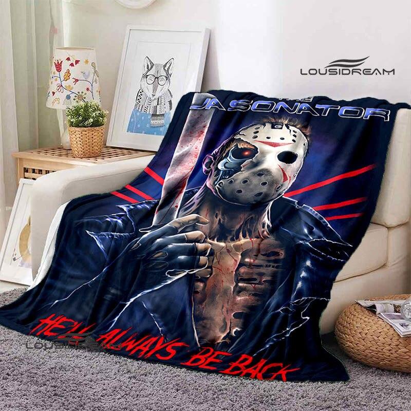 Friday the 13th Jason Print Blanket Fashion Home Decor Flannel Soft Cozy Blanket Home Travel Essential Birthday Gifts