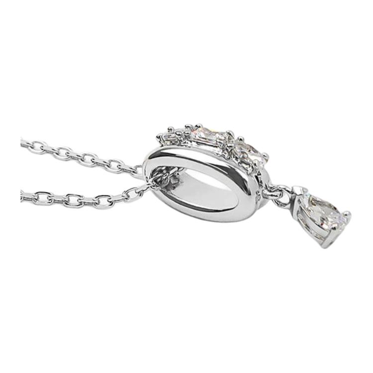 Swarovski Imber Дизайн с двойным кольцом Круглый кулон Инкрустированный имитацией хрусталя Ожерелье Женское ожерелье Золото Серебро 5671819