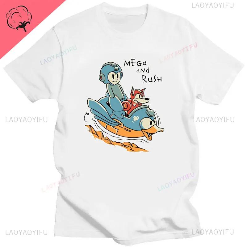 Официальная мужская футболка с выбором персонажа Megaman Футболка с принтом по видеоигре Mega Man Модная летняя хлопковая повседневная мужская футболка в подарок