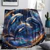 Dolphin Print Flannel Blanket, High quality Comfortable for All Seasons, Home Decor, Warmth and Comfort, Perfect for Christmas Gifts