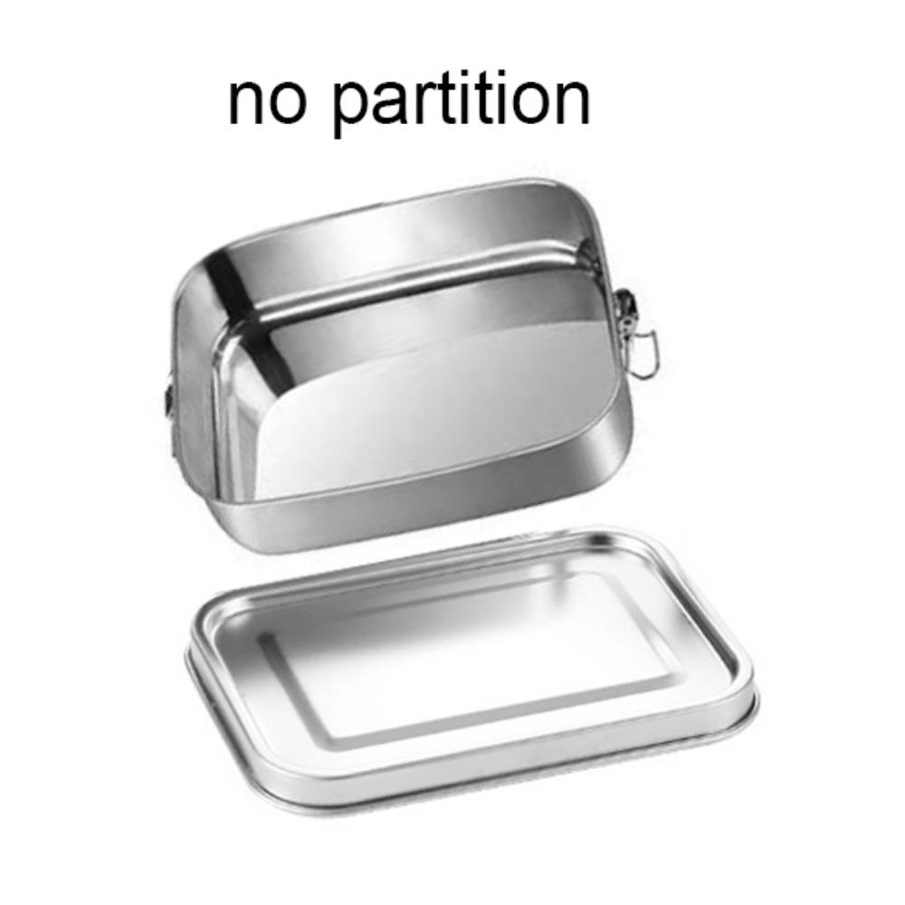 Rectangular 304 Stainless Steel Lunch Box Removable Partitions Food Storage Box  Canteen