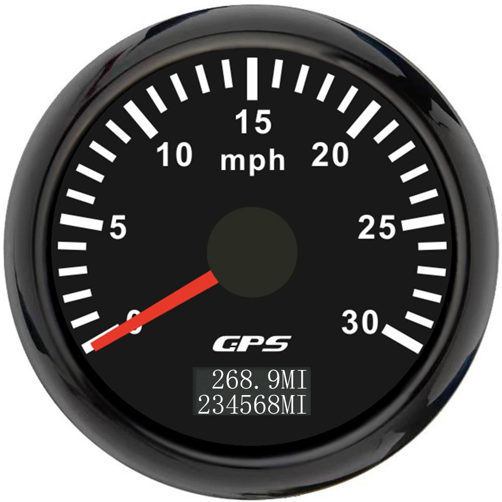ELING 52mm GPS Speedometer 30M 0-60M 80MPH 120M 0-200MPH Odometer with 7 Colors Backlight for Car Truck Boats
