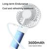 New USB Low Noise Small Fan Outdoor Portable Handheld Fan Intelligent Digital Display 100 Speed Infinitely Adjustable Fan 106*38*213mm