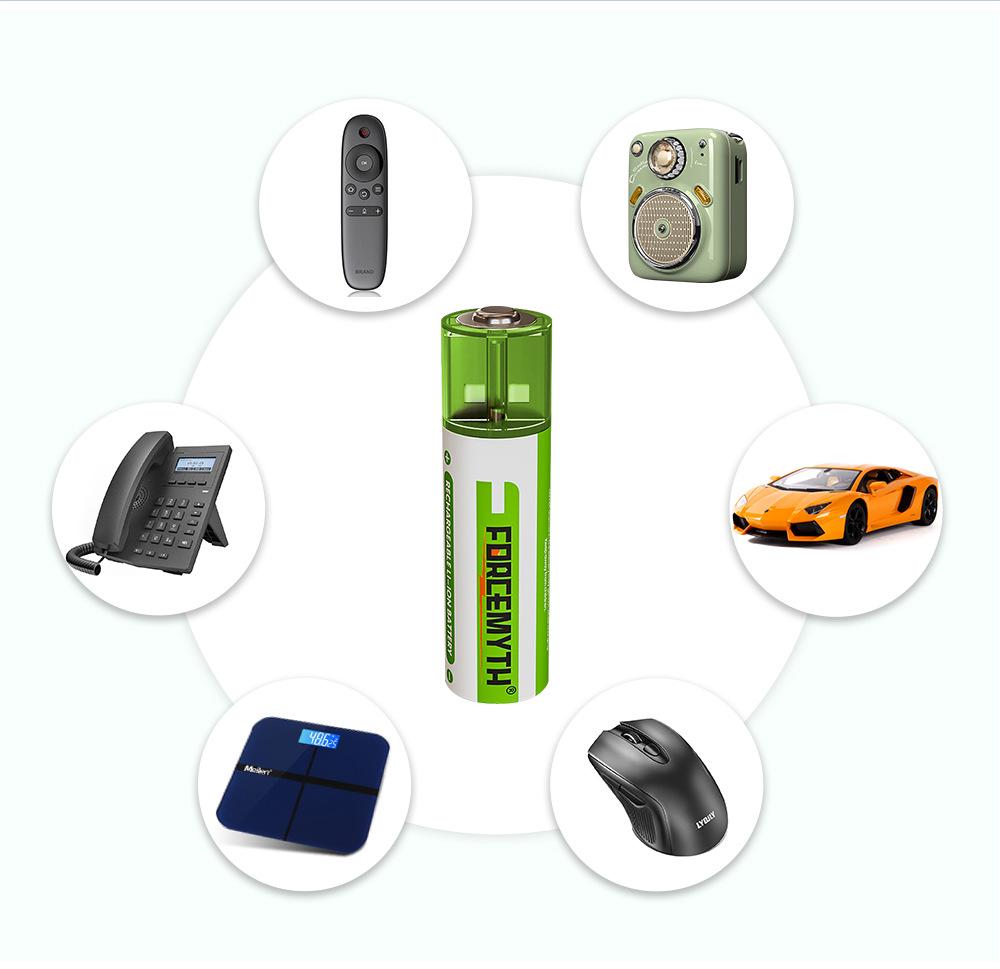 Перезаряжаемая литиевая батарея 1,5 В с быстрой зарядкой от USB для игрушечных машинок, калькуляторов и мышей, размер 5