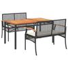 VidaXL Ensemble à Manger de Jardin avec Coussins 3 pcs, Table et Chaise de Terrasse, Meubles de Patio, Mobilier d'Extérieur, 3213566