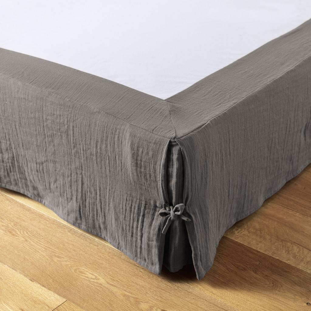Box Spring Cover 140x190 Cm Granite Cotton Gauze