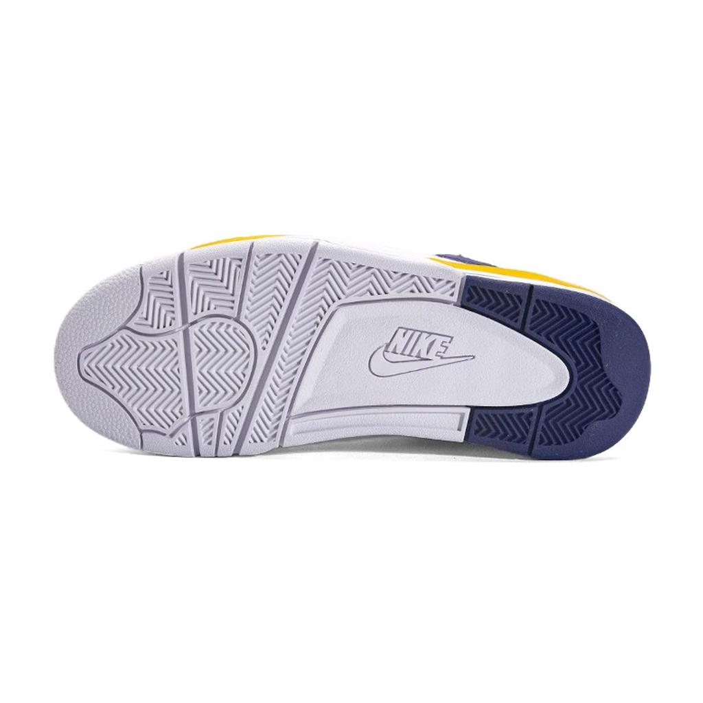 Nike Flight Legacy Leather Abrasion Resistant Mid top Vintage Basketball Shoes Men's Black White BQ4212-102(team656--BOX)