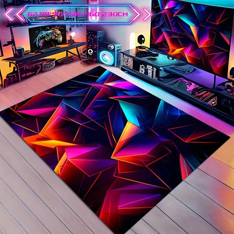 1 шт. 3D Геометрический ковер Ковры для игровой комнаты Шестиугольники Ковры для дома Игровая комната Декор Гостиная Спальня Подростки Киберспорт Ковер
