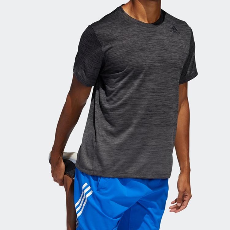 Adidas Футболка для тренировок с градиентом, мужские топы, черные FJ6125