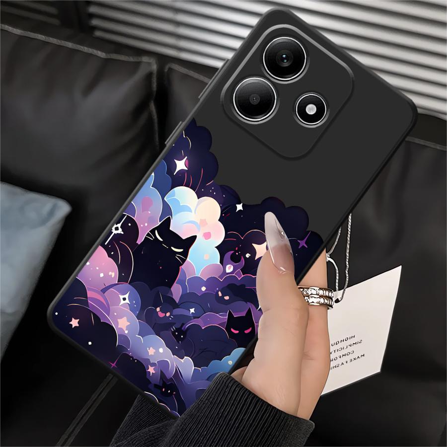 Чехол для телефона для Xiaomi Redmi Note 14 11S 14C A1 A2 A3 12 11 Pro 13 Pro Plus 9 8 7 12C 13C A4 A5 K40 K80 10 12S Черный Кот