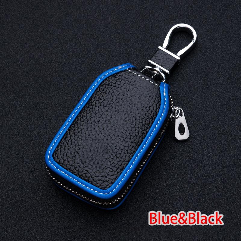 Автомобильный брелок для ключей, кожаный чехол на молнии, брелок для хранения, держатель для ключей, экономка