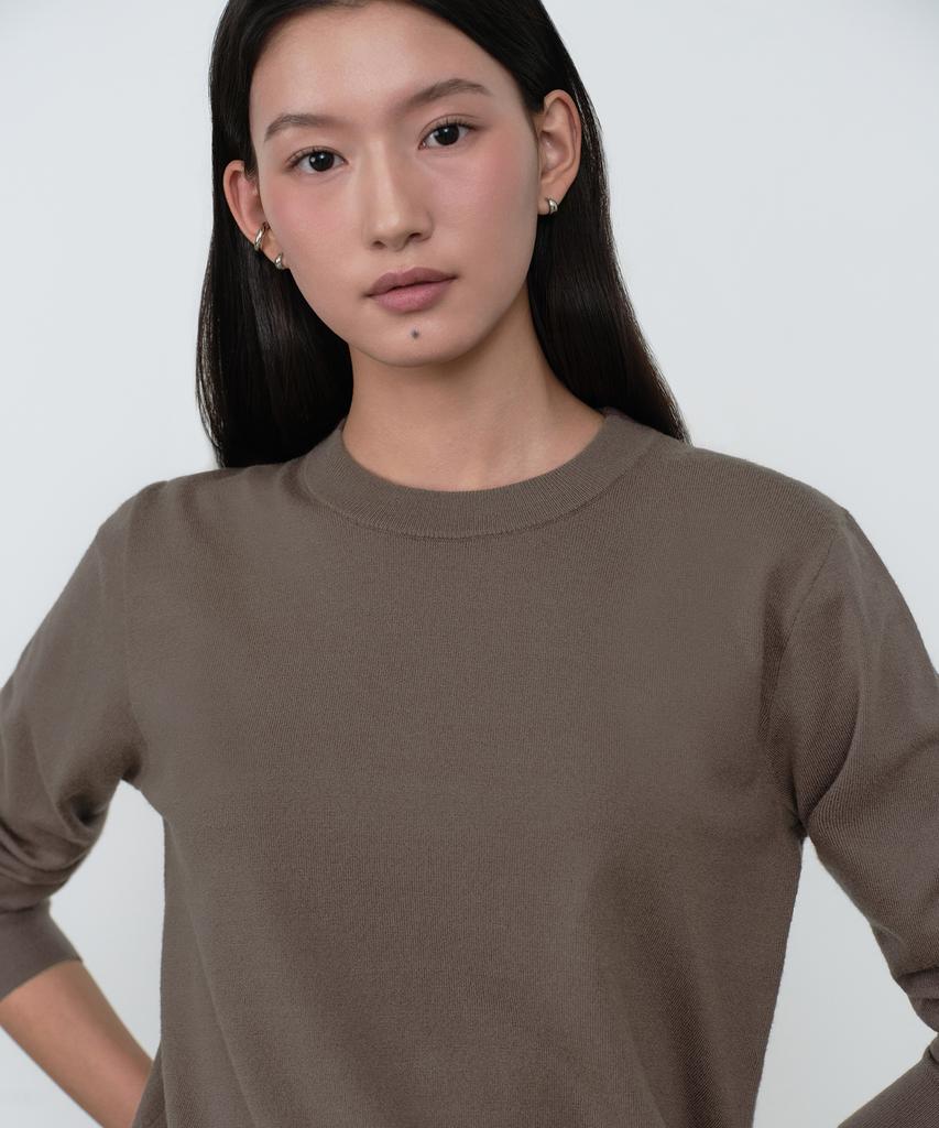 MUSINSA STANDARD WOMAN Women'S Essential Round Neck Knit [Taupe]