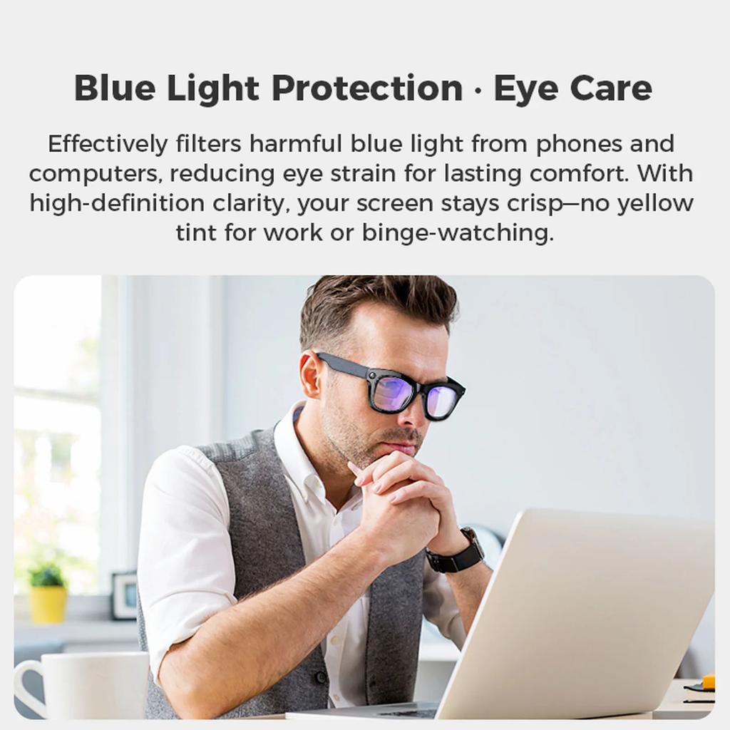 Умные очки с камерой 5 МП 1080P HD-камера Перевод на 26 языков Воспроизведение музыки Телефонные звонки AI Умные очки Bluetooth-очки