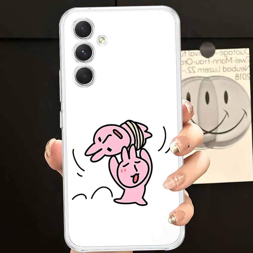 Забавный Мой Друг Кролик Розовый HD Прозрачный Чехол Для Телефона Для Samsung Galaxy A52,A12,A51,S24,S23,S22ULTRA,S21 Edge,S20LITE,Plu