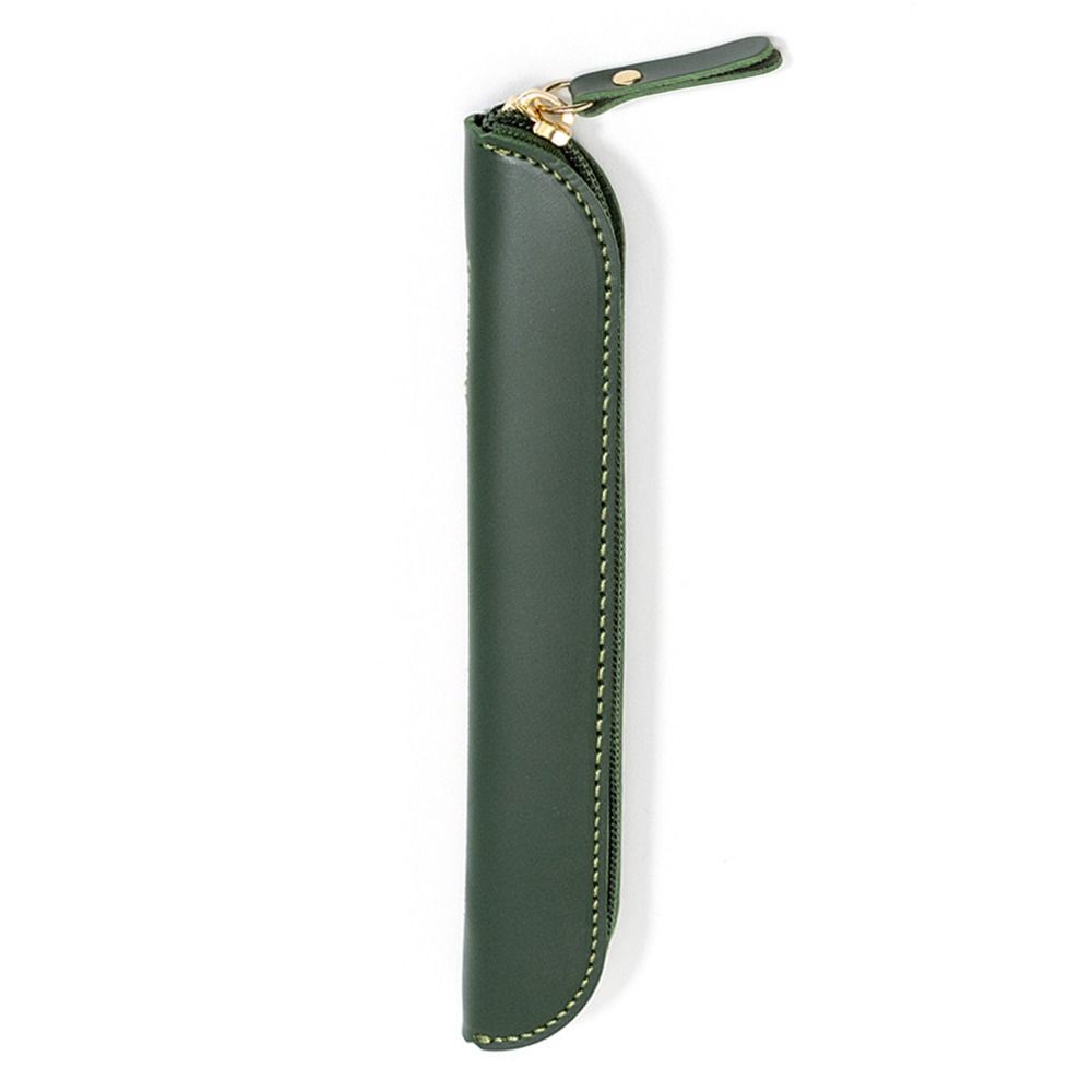 PU Leather Pen Bag Solid Color Stationery Storage Bag Portable Pen Protective Bag  Business