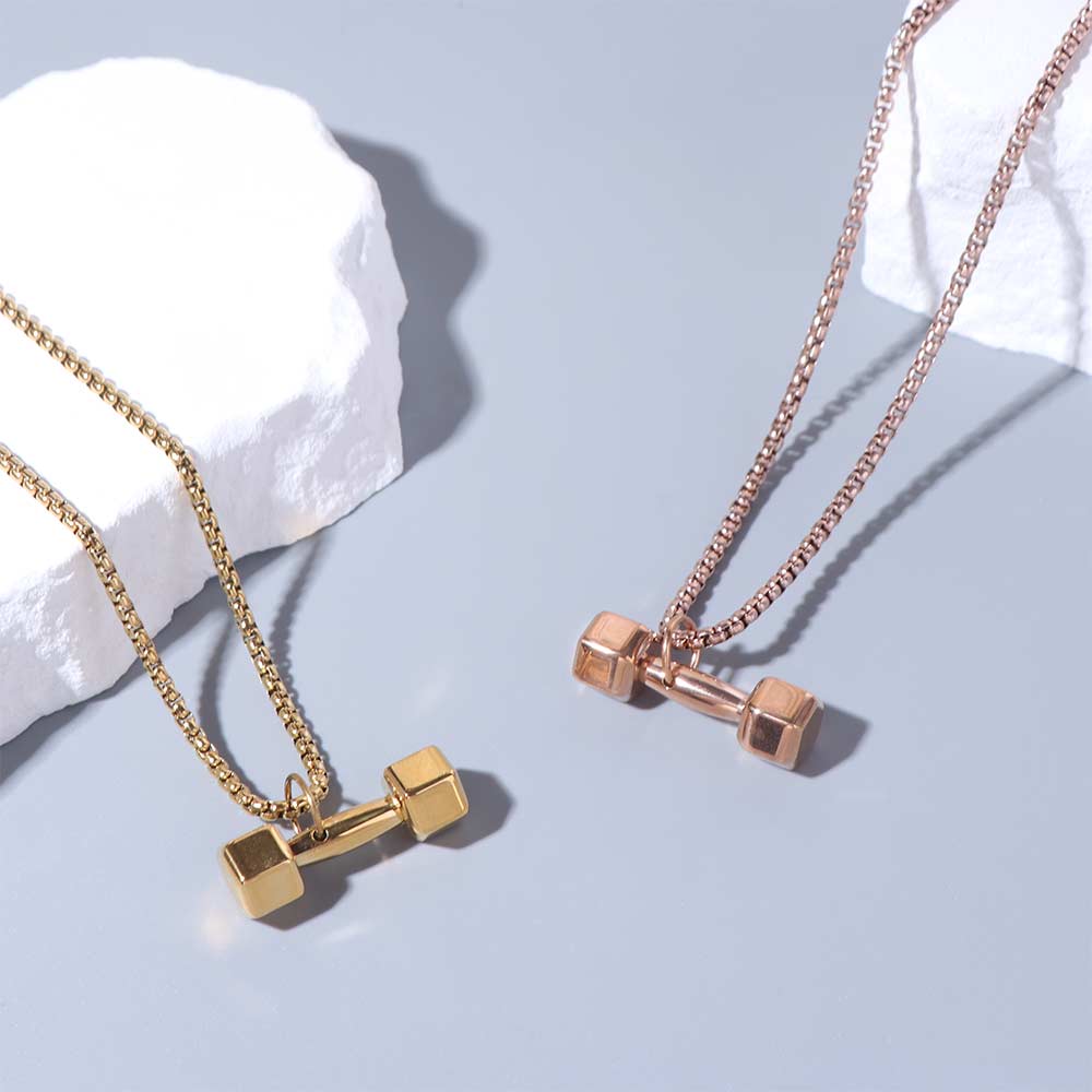 Mini Dumbbell Necklace Titanium Steel Dumbbell Sports Necklace  Fitness Prople