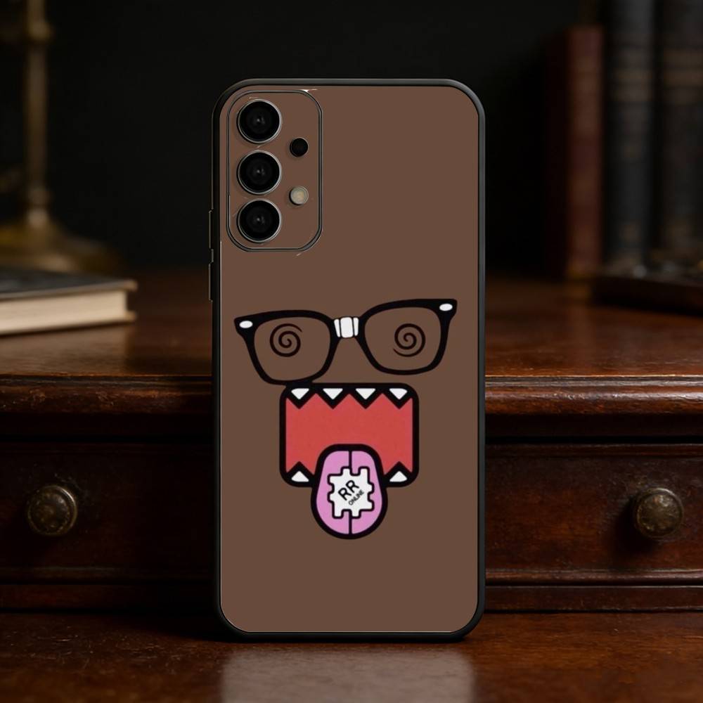 Милый Чехол для Телефона Domo-kun Чехол для Телефона Для Samsung S25,24,23,22,30,21,10,9,Ultra,Plus,Lite Мягкий Черный Чехол