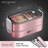 304 Stainless Steel Insulated Double-Layer Lunch Box for Microwave, with Compartments - Ideal for Students and Office Workers.