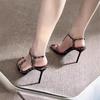 2025 Сандалии Дизайнерские Сандалии Мода Однотонные Вечерние Туфли Лодочки Сексуальные Туфли на Каблуке с Острым Носком для Женщин