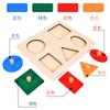 Early Childhood Education Geometric Shape Panel Puzzle Puzzle Puzzle Round Square Shape Cognitive Pairing Wooden Toy