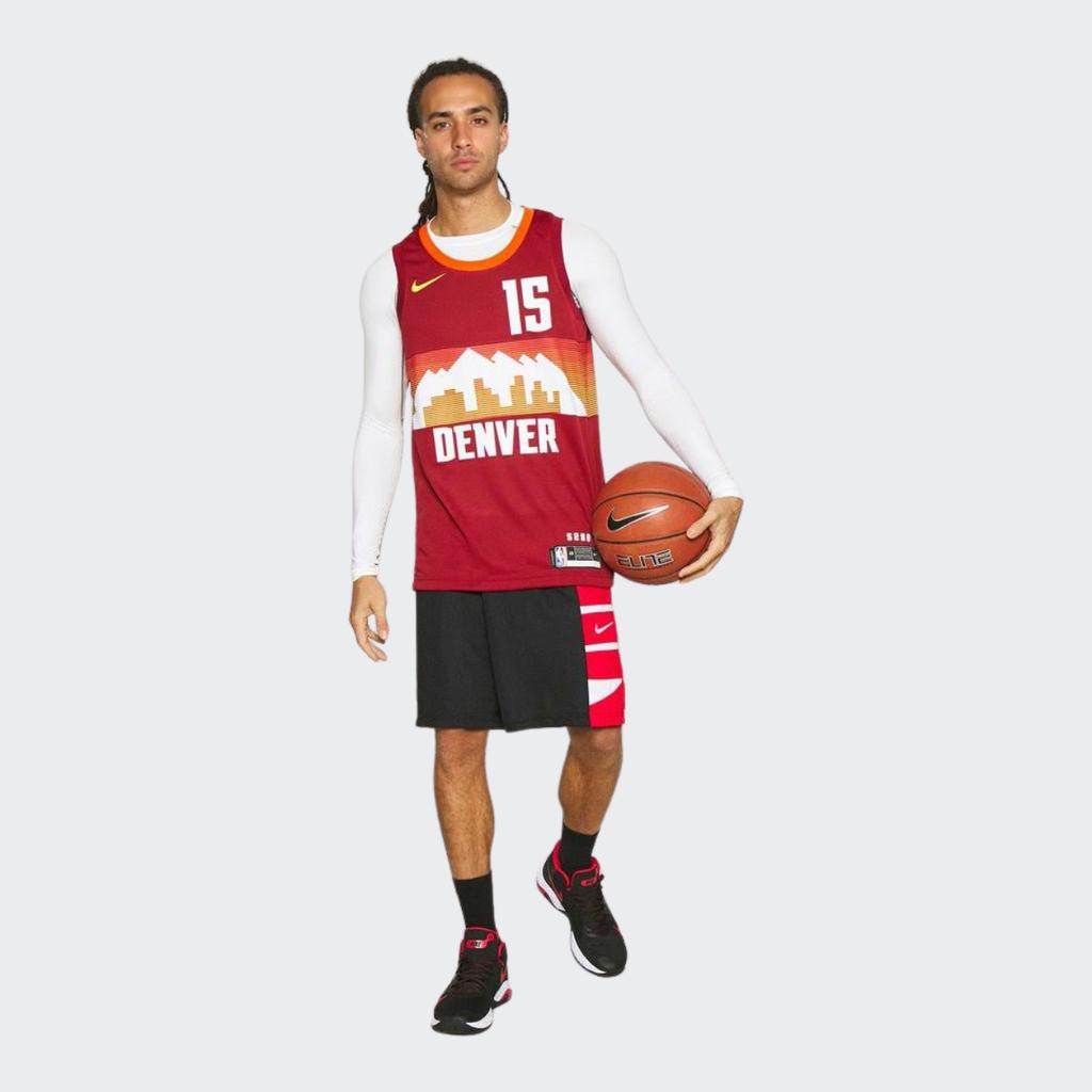 Nike Баскетбольная майка в стиле ретро, ​​Fan Edition, Денвер Наггетс, Никола Йокич Нет. 15 мужских топов малинового цвета CN1725-615