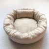 Round  Comfortable Cat Mat Dog Mat with Pillow All Seasons Soft Cloth Dog Kennel Pet Sleeping Bed Sofa Pet Supplies