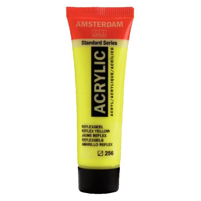 Peinture acrylique - Amsterdam - Giallo Reflex - 20 Ml - Haute résistance - Diluable à l'eau