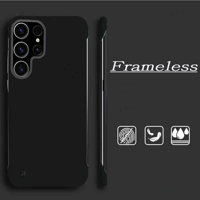 Модный тонкий безрамочный чехол для Samsung Galaxy S24 Ultra S23 FE S22 Plus S21 S20 A55 A54 A34 A24 A14 A15 A53 A52 A23 A13 A12 Чехол-чехол Hard Scrub PC