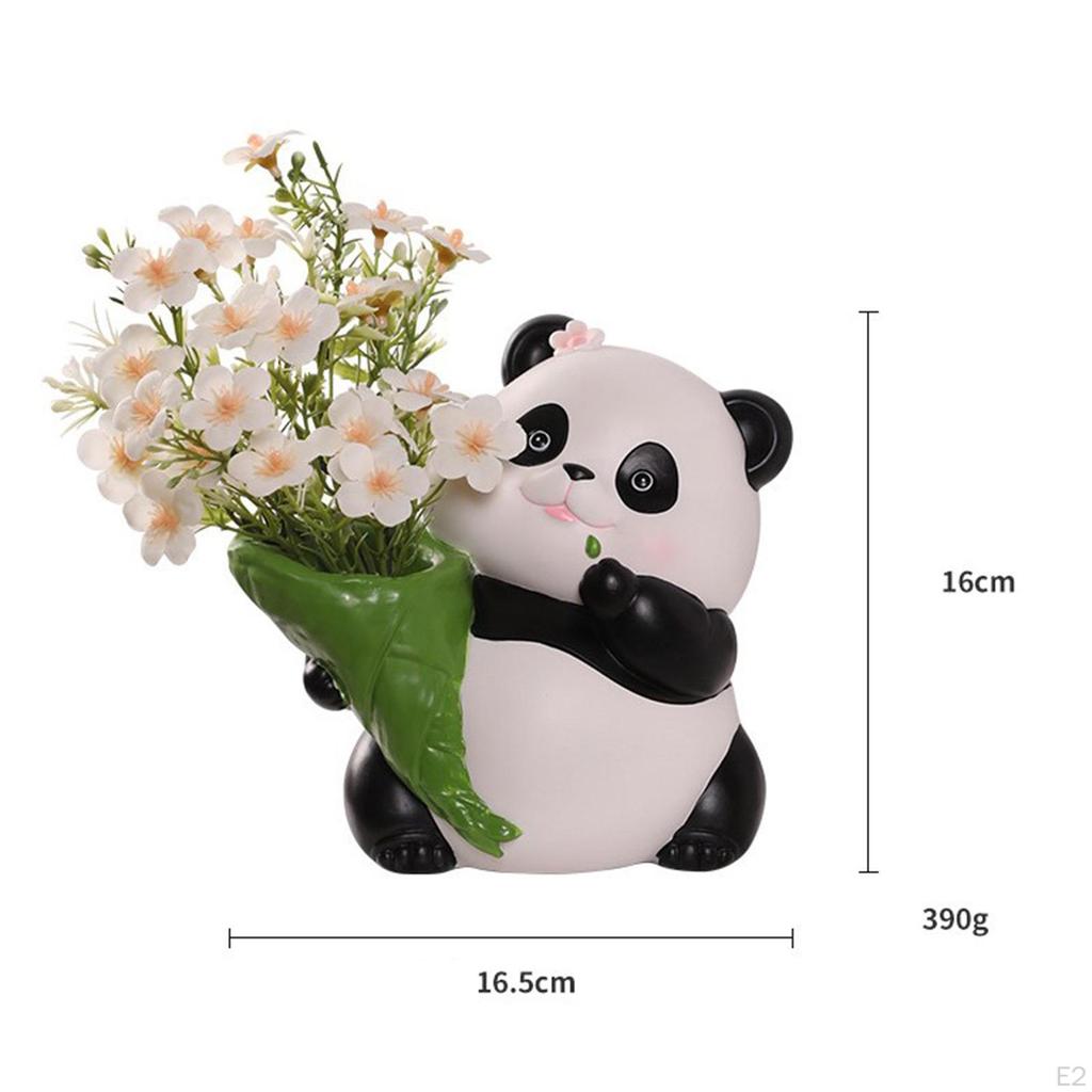 Panda Figurine Animal Sculpture Cute Collection Art Craft Ornament Statue for Cabinet Living