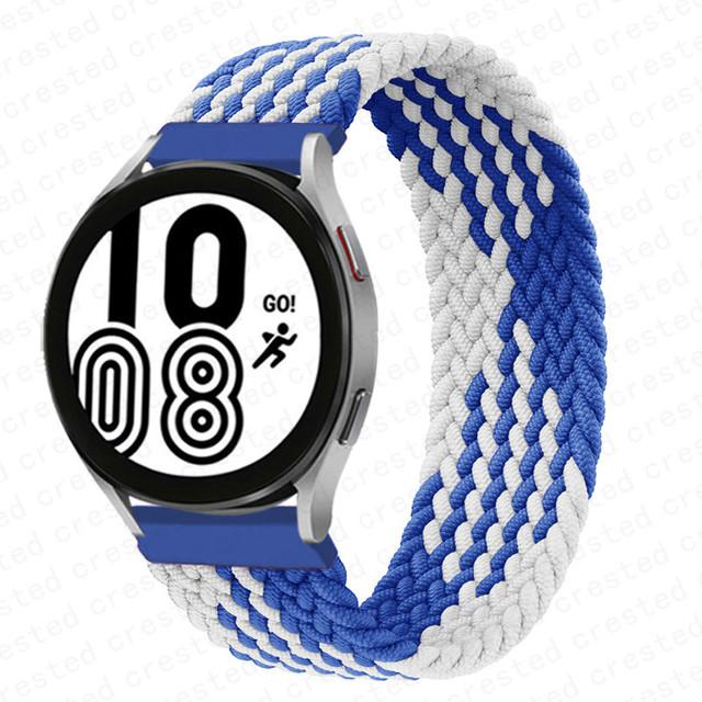 20 мм 22 мм ремешок для Samsung Galaxy watch 6 7 4 5 pro active 2 Gear S3 плетеный браслет solo loop ремешок Huawei watch GT 2 3