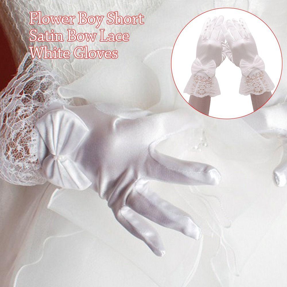 Short Lace Gloves Bow Knot Dance Gloves Creative Children's Wedding Gloves Holiday