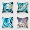 Nordic Blue Marble Polyester Pillowcase Sea Rock Texture Bedside Sofa Chair Throw Pillow Cushion Cover Home Decor Cushion Cover