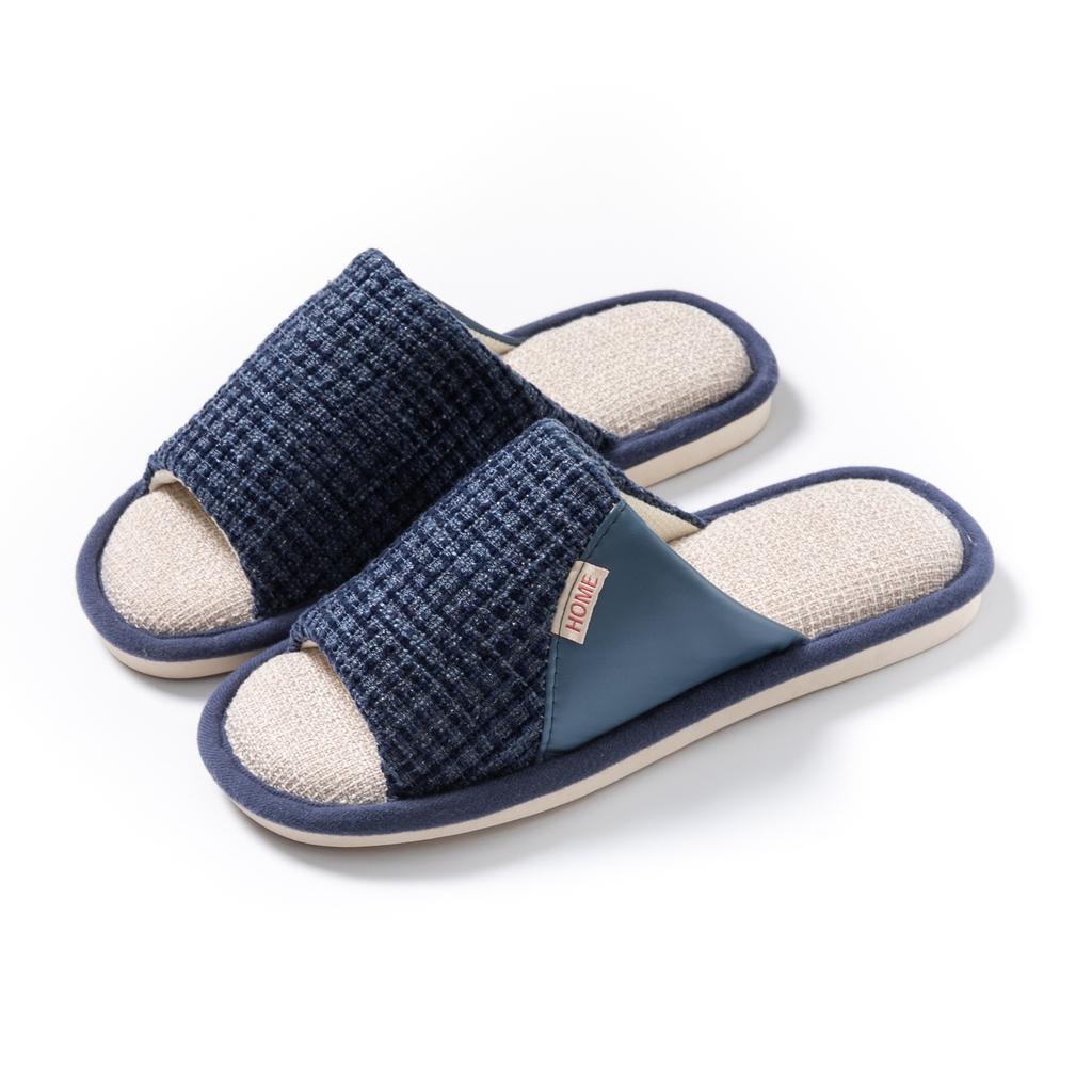 Льняные тапочки женские весенне-осенние на четыре сезона домашние хлопково-льняные домашние нескользящие летние мужские для пары