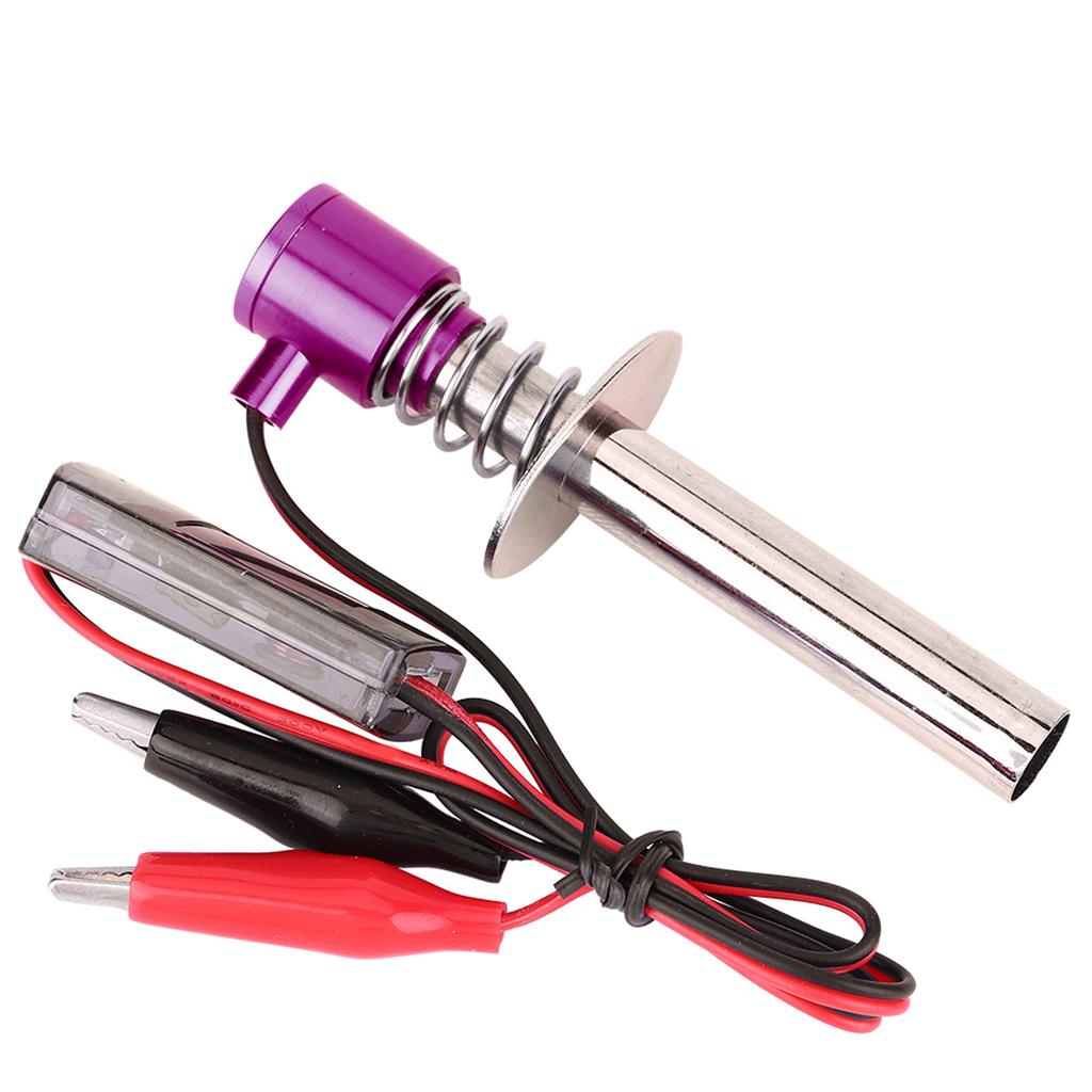 6V 24V Electronic Glow Plug Starter Igniter Fit for Nitro RC Car Engine (Purple)