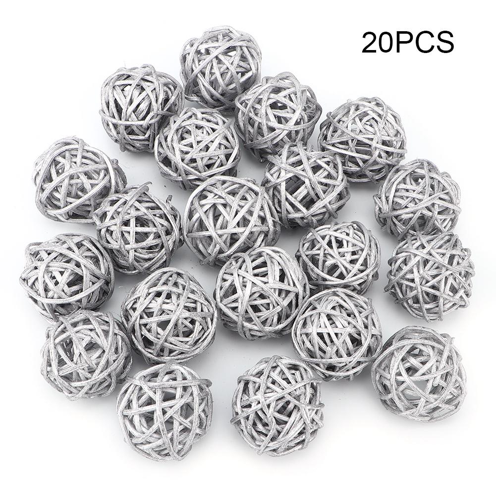 20Pcs Rattan Balls for Garden Wedding Party Christmas Decoration