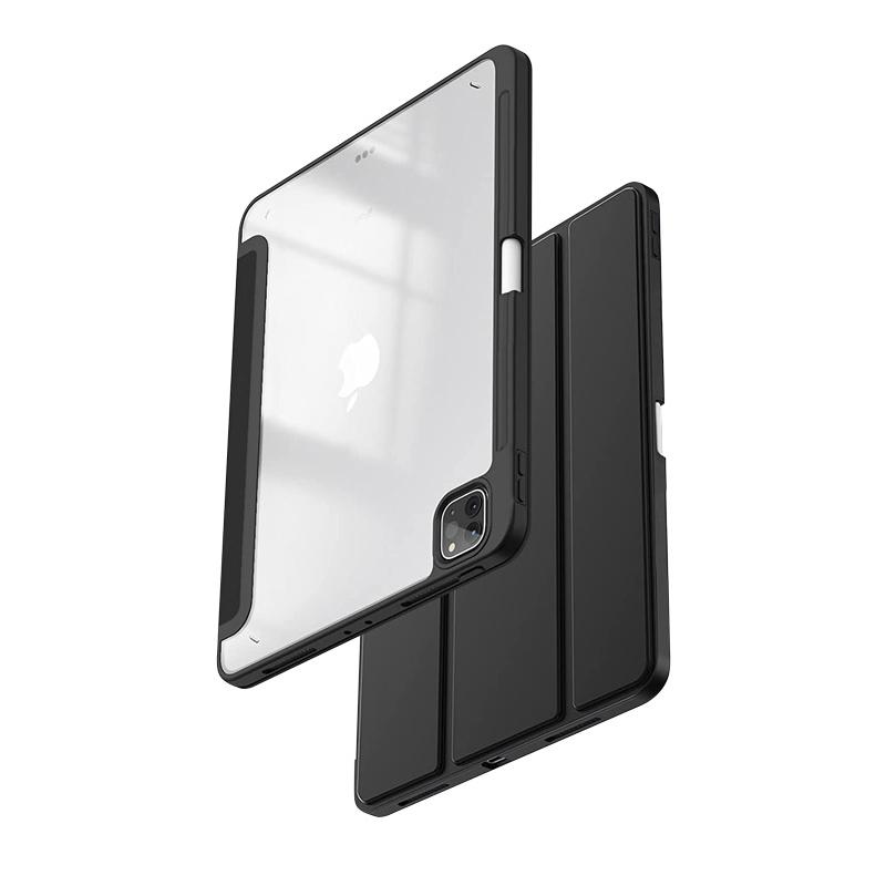 Crong Primefolio - Etui Ipad Pro 11" (2022-2021) / Ipad Air 11” M2 (2024) / Ipad Air 10.9” (5-4 Gen.) (Czarny/Przezroczysty)