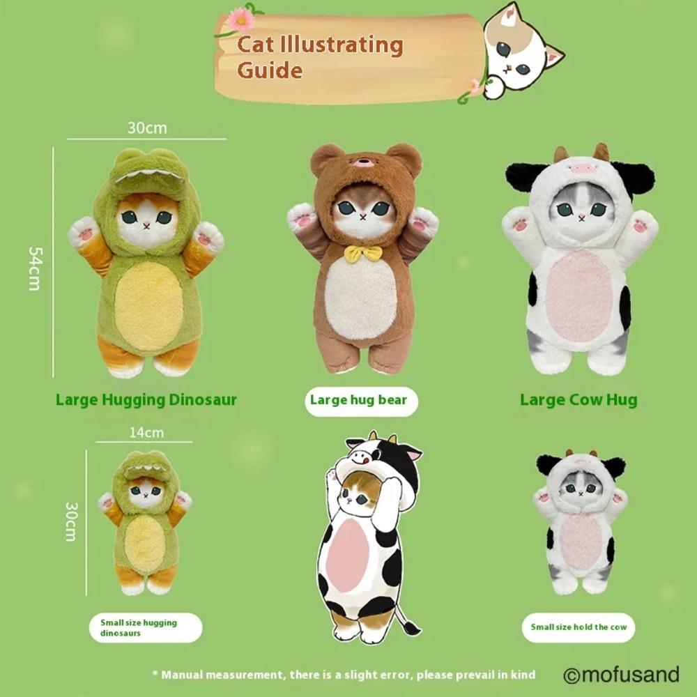 Mofusand 30/50 см Плюшевые игрушки Каваи Кошка Косплей Костюм С Нарядами Дино/Коровы Милое Чучело Животное Подарок на День Рождения Для Детей И Девочки